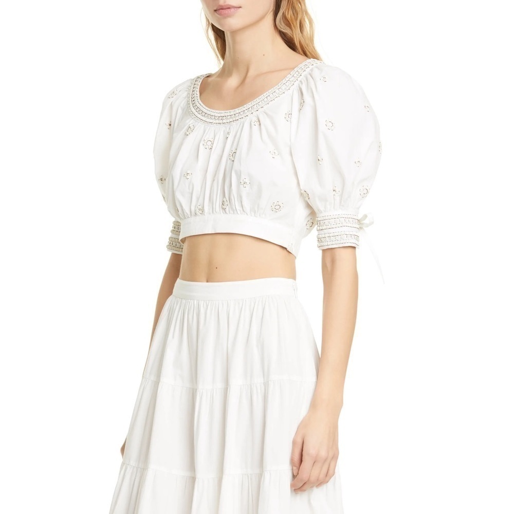 NWOT | Ulla Johnson Zola Bead-Embellished Crop Top Size 2